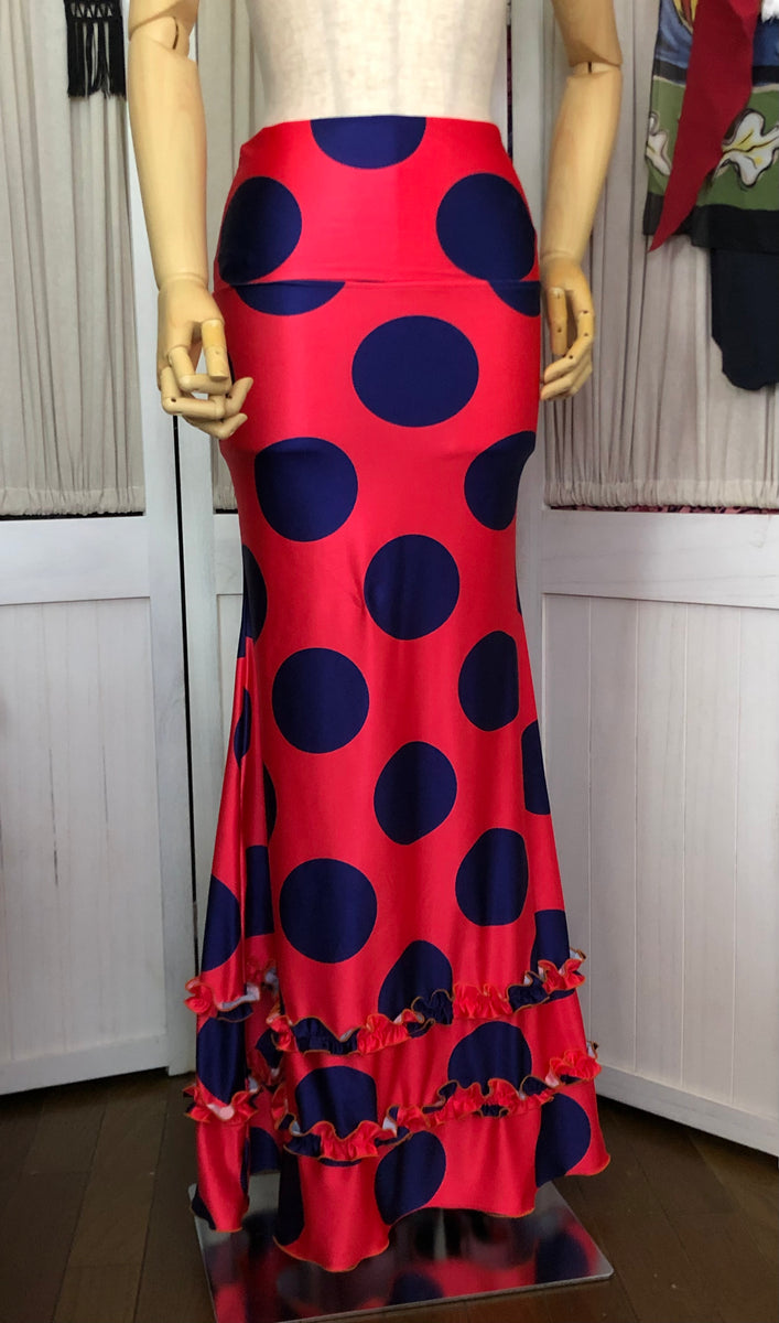 【フラメンコ】 スペイン製 ストレッチマーメイド・ボランテ付きファルダ ストレッチ マーメイド ファルダ SIRENA CARNAVAL A