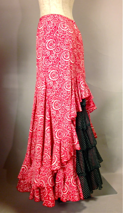 フラメンコ衣装　ファルダ　赤 スカート