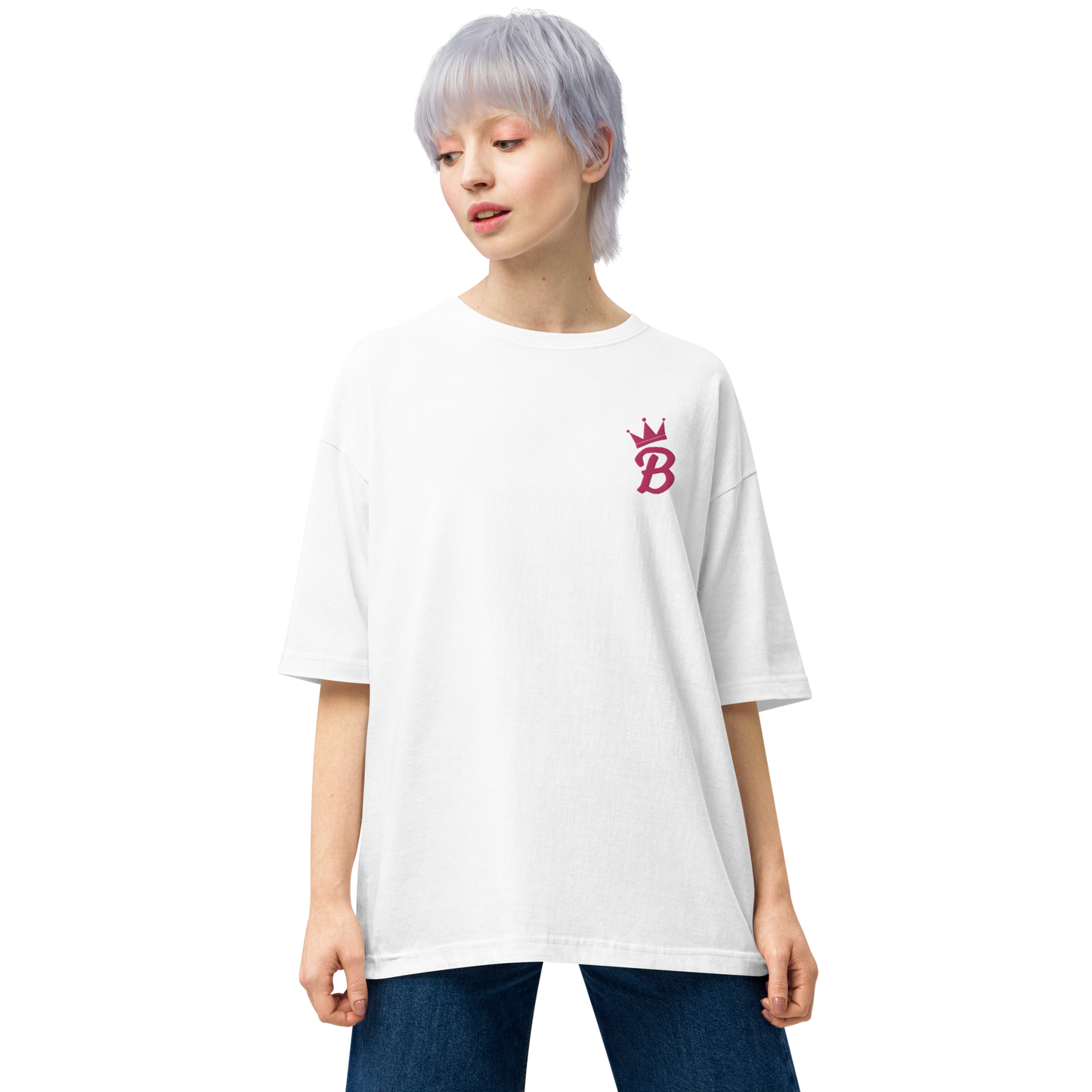 刺繍ロゴ ヘビーウェイトユニセックス ビッグシルエット Tシャツ