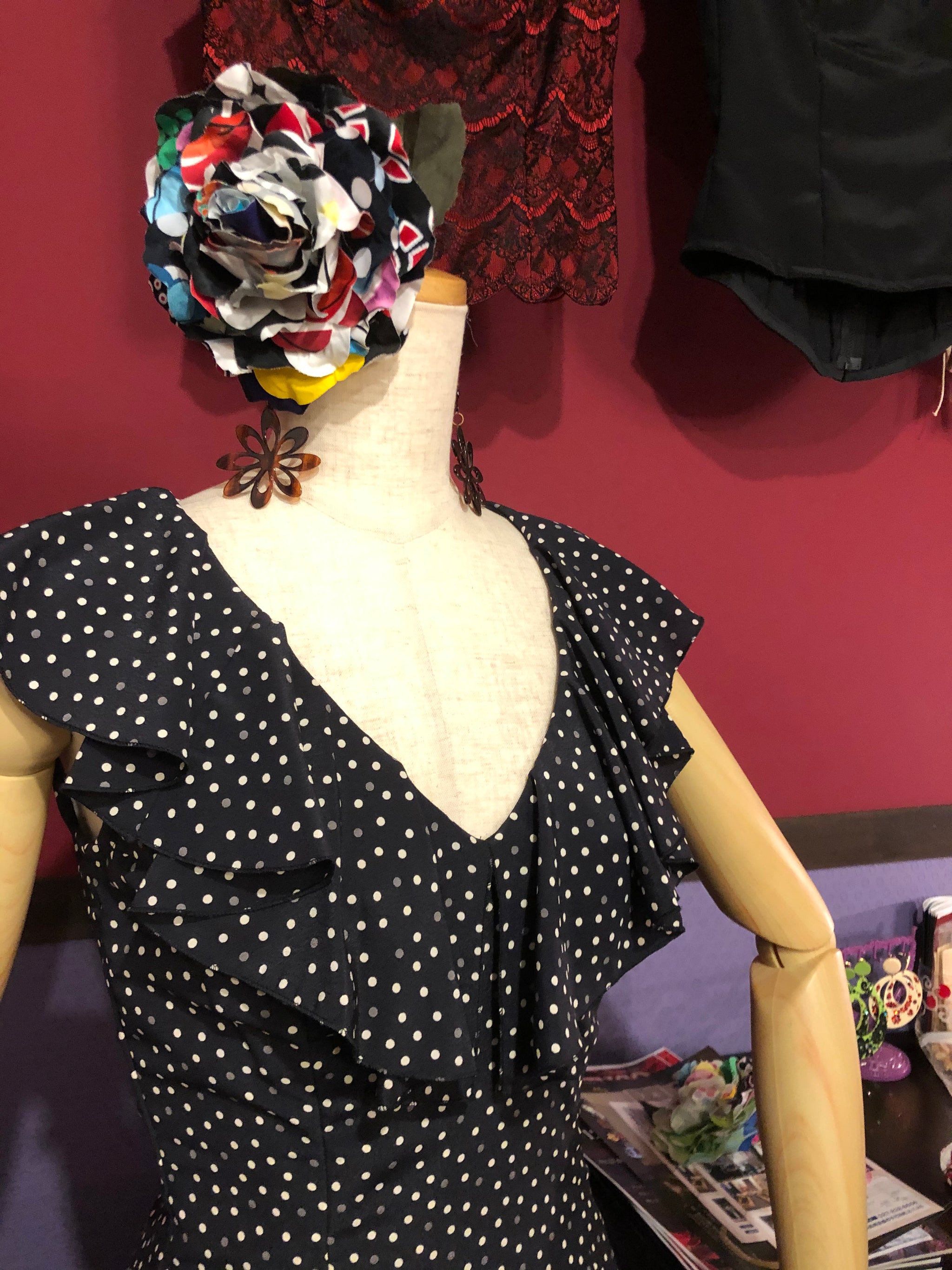 一点ものフラメンコ 衣装 シンプル水玉ドレス - atelier Bellissima