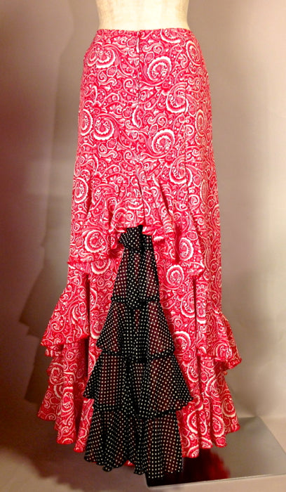 1点物 スペイン製更紗プリント ファルダ オリジナル フラメンコ スカート