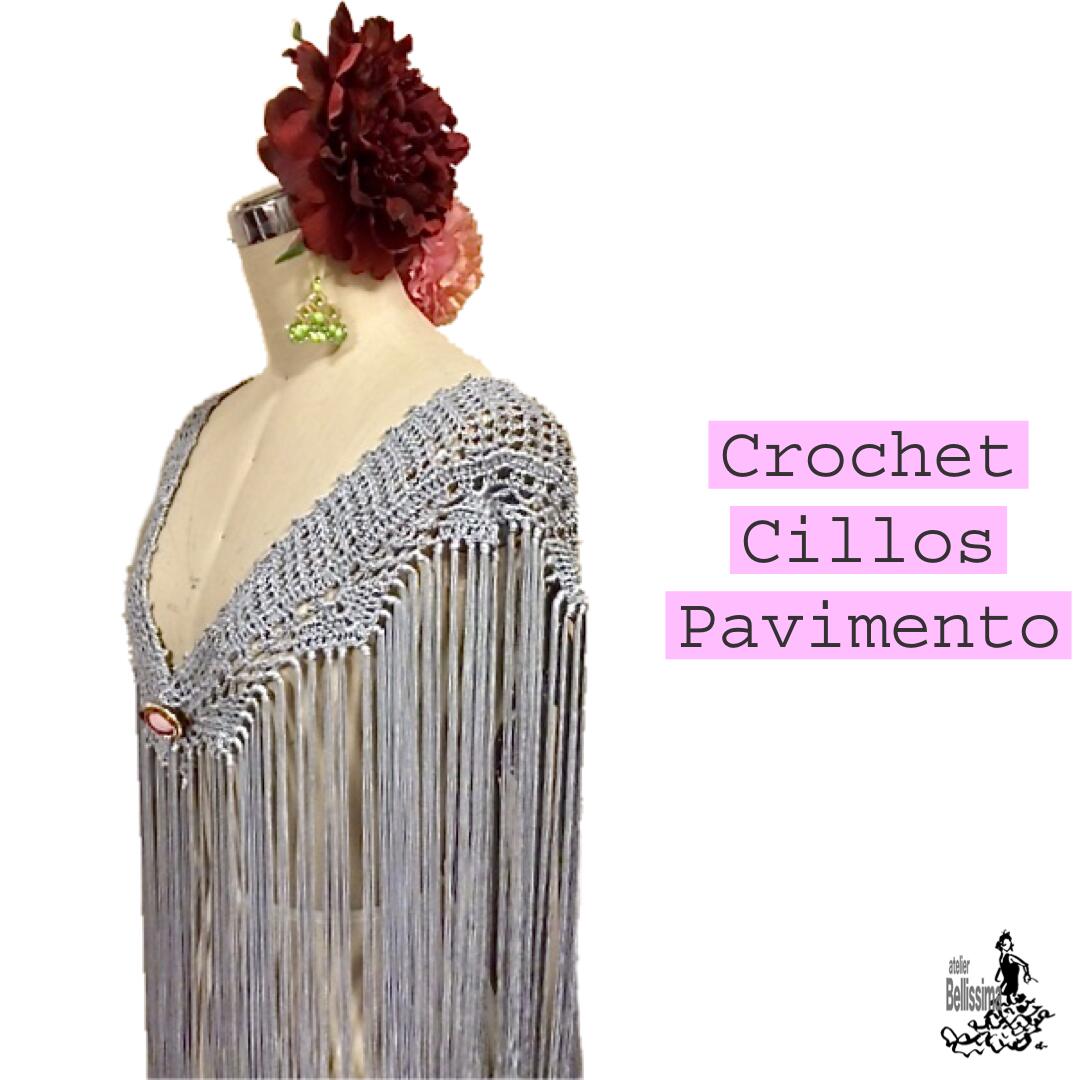 スペイン製オリジナルカラー・手編みクロシェ・シージョ スカーフ ストール