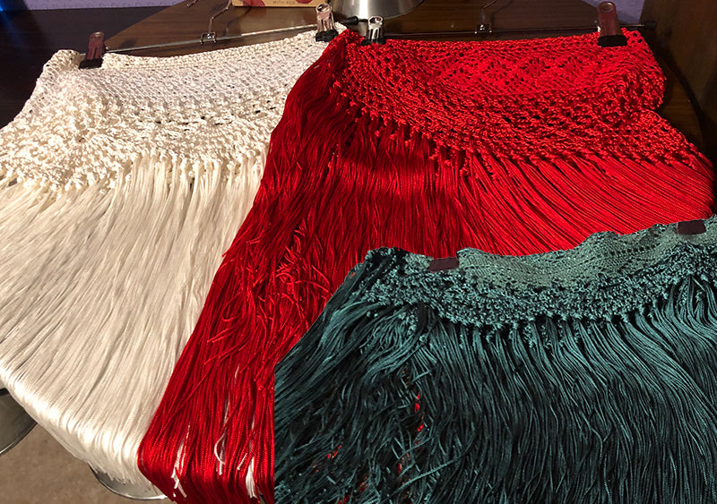 フラメンコ シージョ スペイン製オリジナルカラー・手編みクロシェ・シージョ スカーフ ストール Sarafina