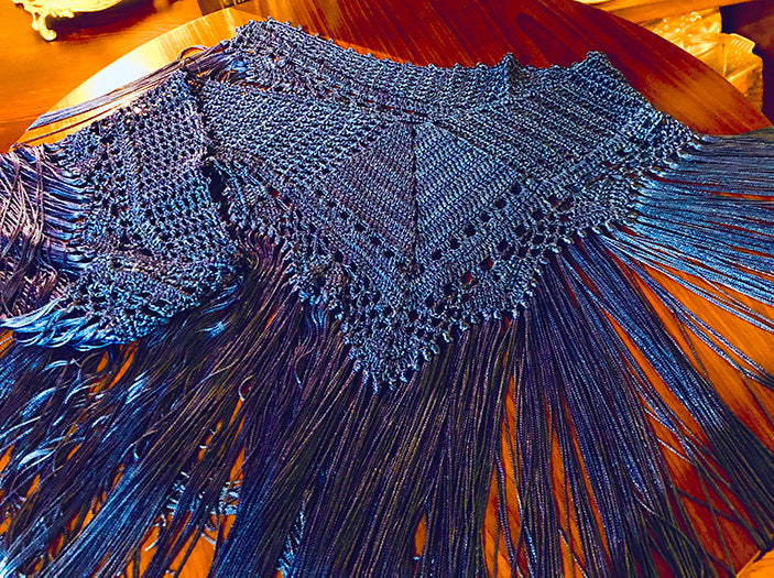 スペイン製オリジナルカラー・手編みクロシェ・シージョ スカーフ